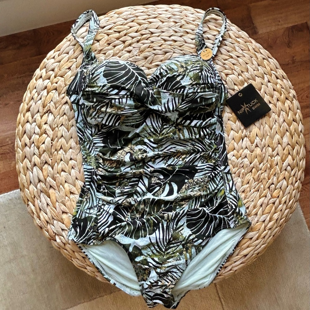 NipTuck Swim Olive & Black Tropical One-Piece Swimsuit